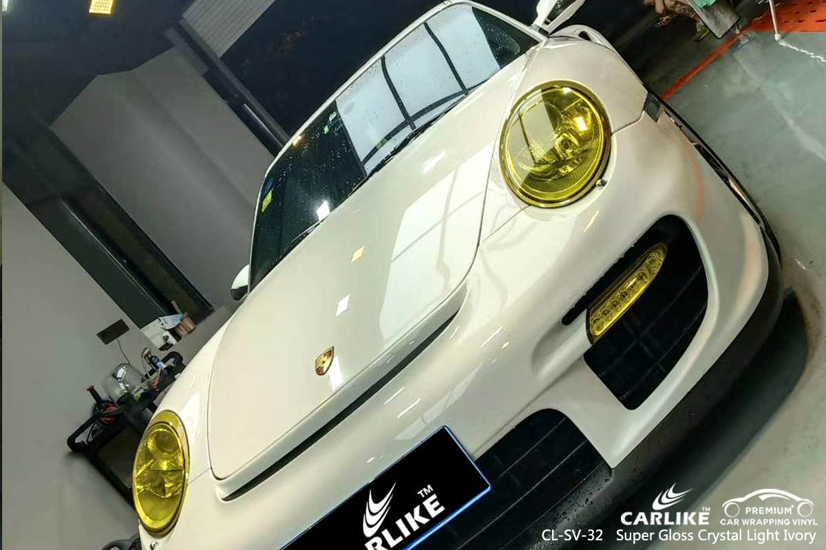CL-SV-32 super gloss crystal light ivory boat vinyl wrap for PORSCHE San Fabian Philippines