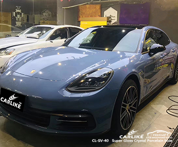 CL-SV-40 فائق اللمعان كريستال بورسلين أزرق فينيل ماتي التفاف السيارة لبورش مايكاوايان الفلبين