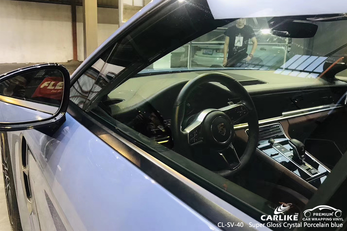 CL-SV-40 super gloss crystal porcelain blue vinyl matte car wrap for PORSCHE Meycauayan Philippines