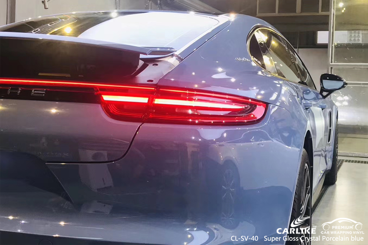 CL-SV-40 super gloss crystal porcelain blue vinyl matte car wrap for PORSCHE Meycauayan Philippines