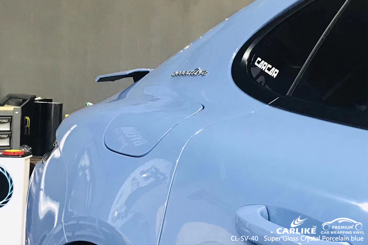 CL-SV-40 super gloss crystal porcelain blue vinyl matte car wrap for PORSCHE Meycauayan Philippines