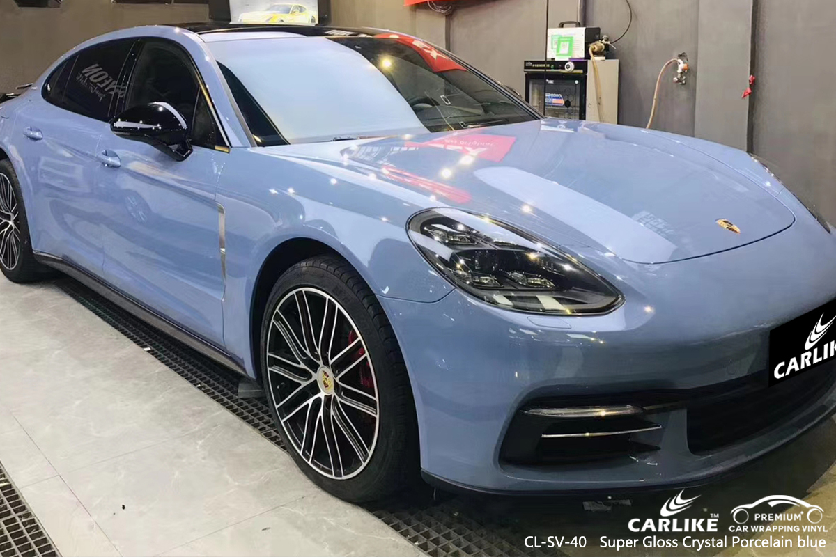 CL-SV-40 super gloss crystal porcelain blue vinyl matte car wrap for PORSCHE Meycauayan Philippines