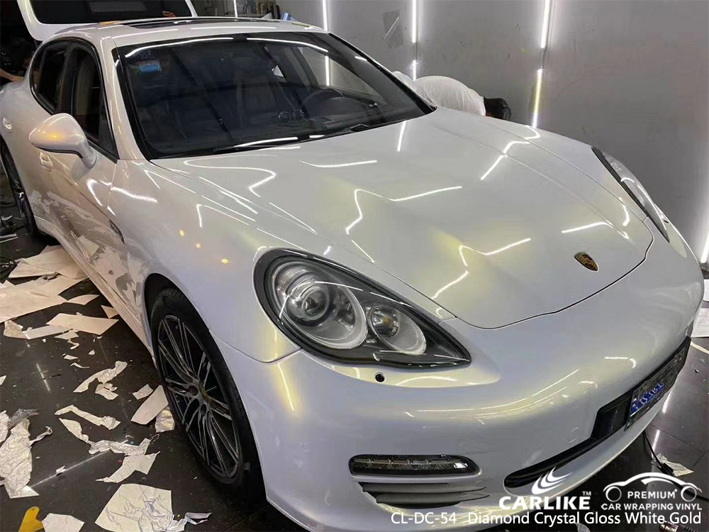 CL-DC-54 diamond crystal gloss white gold vinyl sticker paper for PORSCHE Karaman Turkey