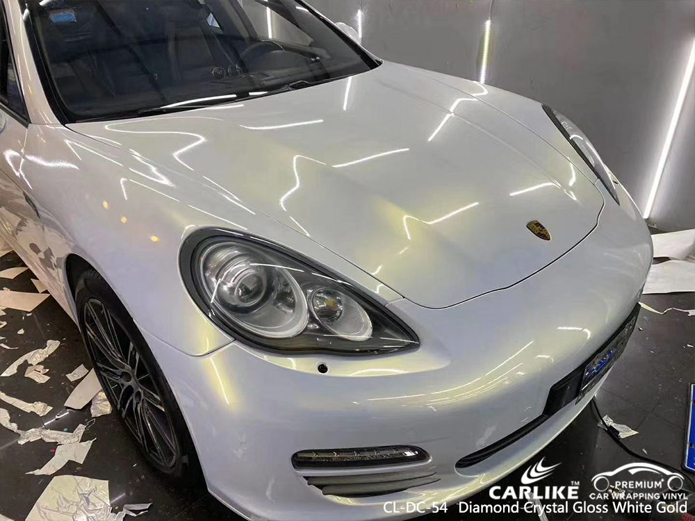 CL-DC-54 diamond crystal gloss white gold vinyl sticker paper for PORSCHE Karaman Turkey