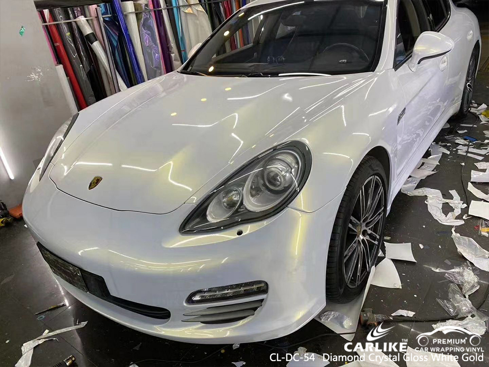 CL-DC-54 diamond crystal gloss white gold vinyl sticker paper for PORSCHE Karaman Turkey