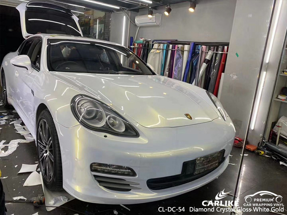 CL-DC-54 diamond crystal gloss white gold vinyl sticker paper for PORSCHE Karaman Turkey