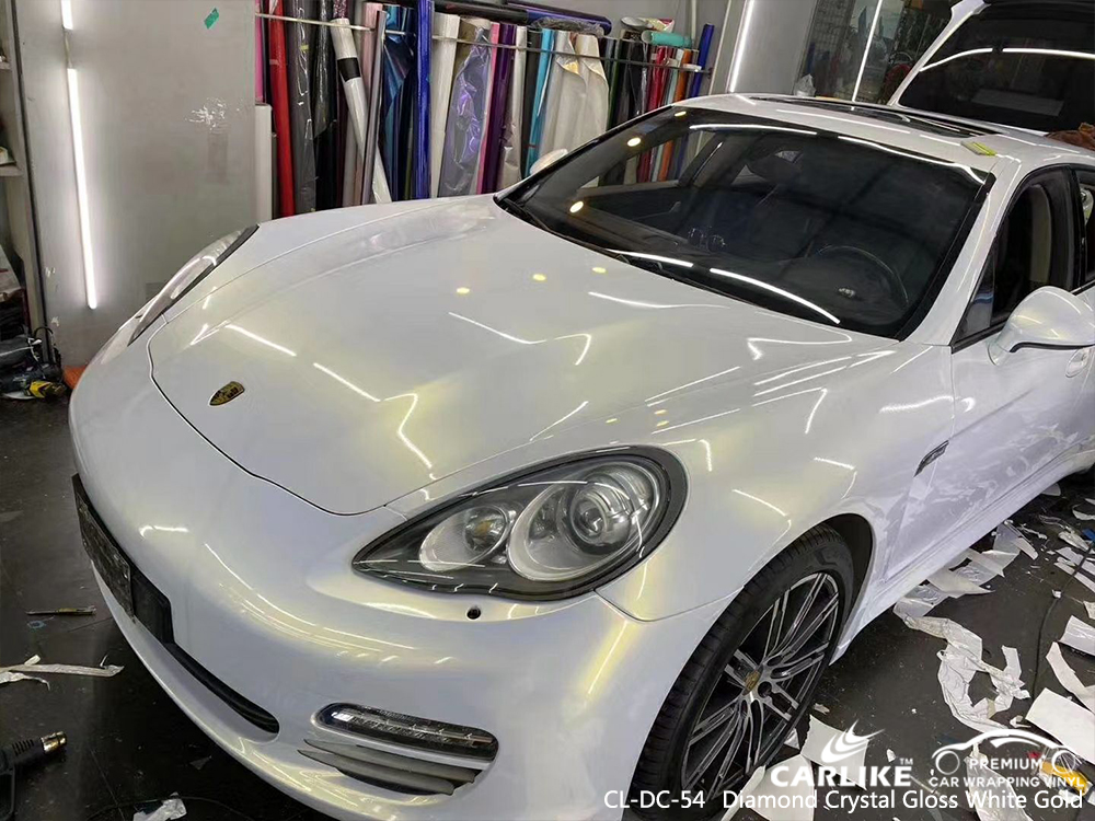 CL-DC-54 diamond crystal gloss white gold vinyl sticker paper for PORSCHE Karaman Turkey