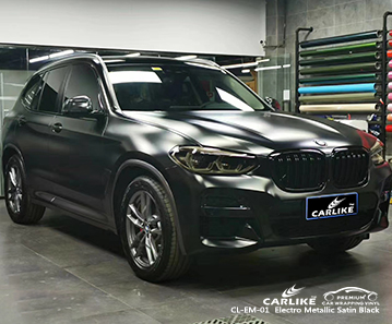 CL-EM-01 BMW Adıyaman Türkiye için elektro metalik saten siyah araba folyosu