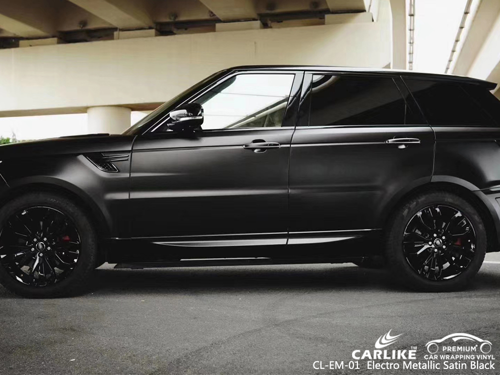 CL-EM-01 electro metallic satin black carbon fibre vinyl wrap for bikes for RANGE ROVER Erzurum Turkey