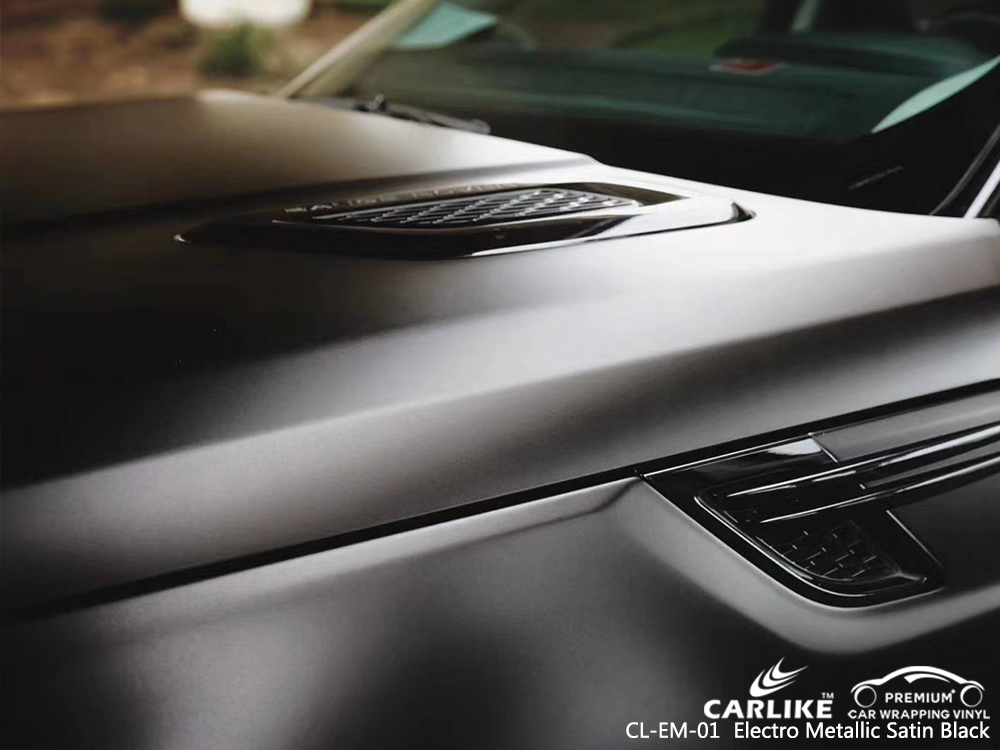 CL-EM-01 electro metallic satin black carbon fibre vinyl wrap for bikes for RANGE ROVER Erzurum Turkey