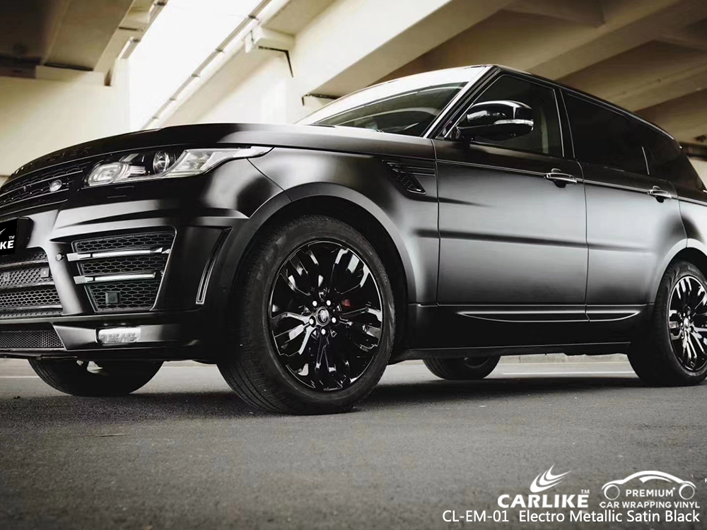 CL-EM-01 electro metallic satin black carbon fibre vinyl wrap for bikes for RANGE ROVER Erzurum Turkey