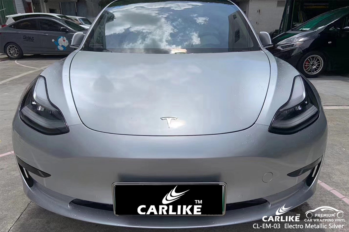 CL-EM-03 electro metallic silver vinyl matte car wrap for TESLA Yozgat Turkey