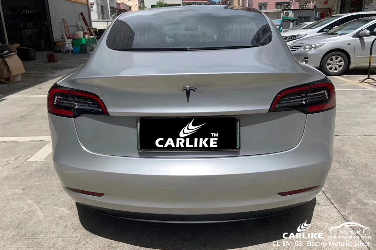 CL-EM-03 electro metallic silver vinyl matte car wrap for TESLA Yozgat Turkey