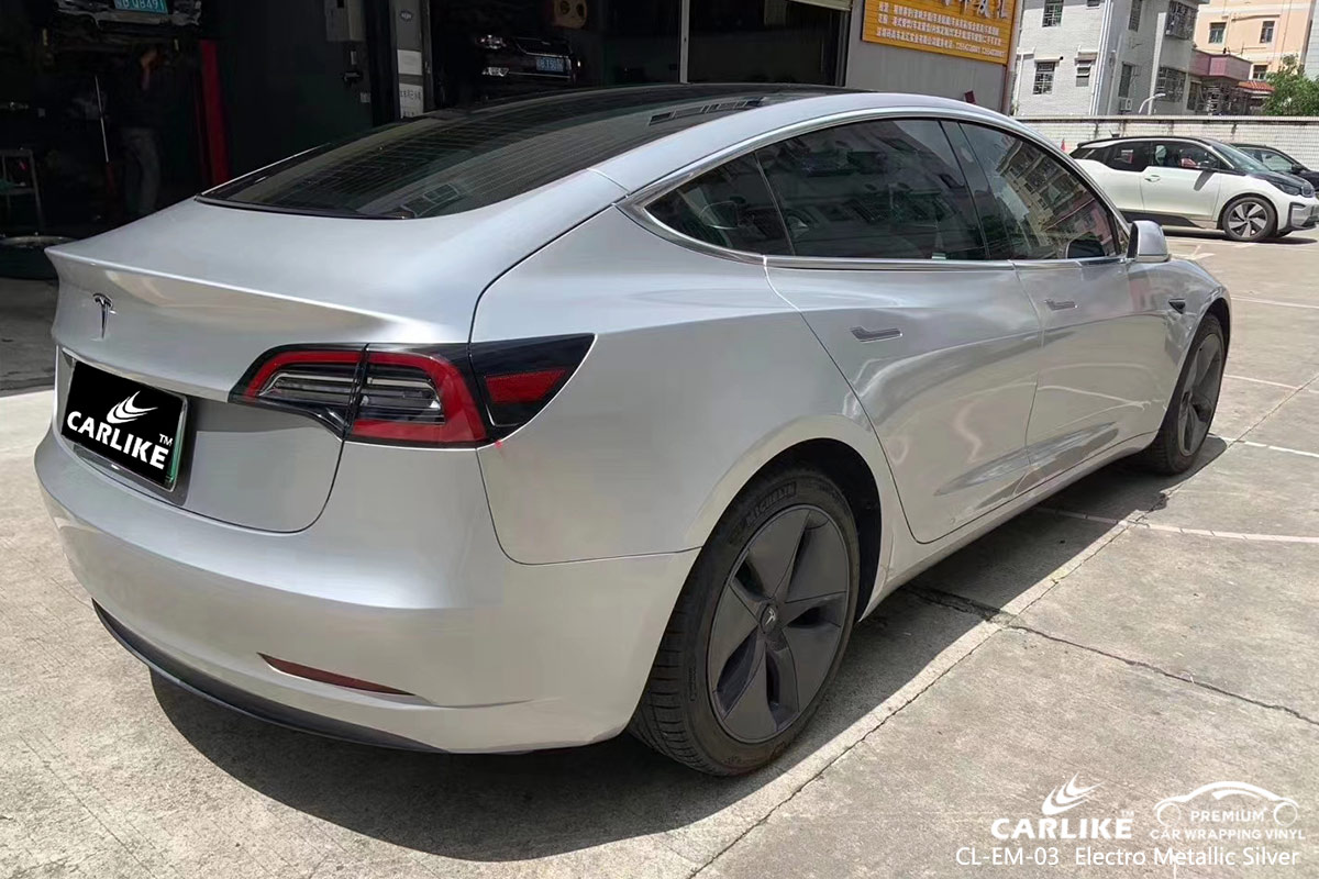 CL-EM-03 electro metallic silver vinyl matte car wrap for TESLA Yozgat Turkey