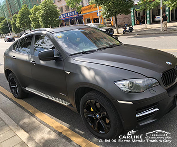 BMW Bilecik Türkiye için CL-EM-06 elektro metalik titanyum gri sarma araba siyah mat