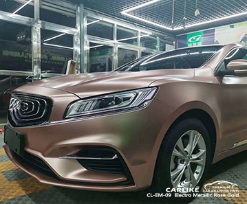 CL-EM-09 GEELY Kırşehir Türkiye için elektro metalik pembe altın vinil kaplama