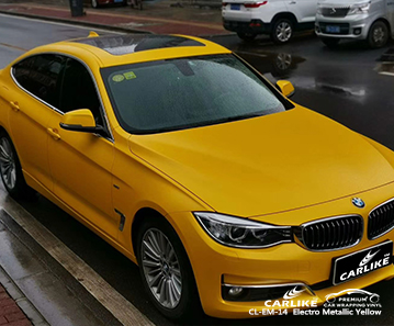 CL-EM-14 vinyle wrap jaune électro métallique pour BMW Yalova Turquie