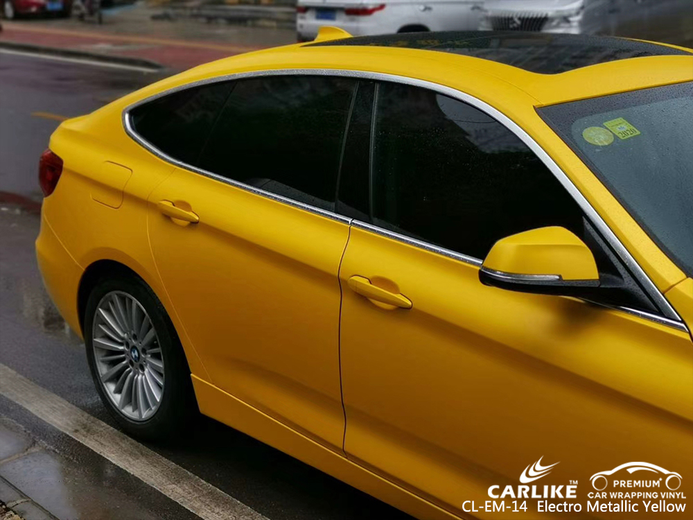 CL-EM-14 electro metallic yellow wrap vinyl for BMW Yalova Turkey