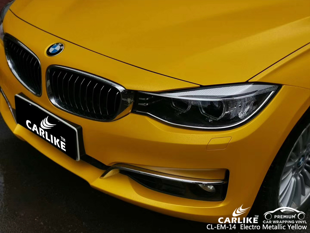 CL-EM-14 electro metallic yellow wrap vinyl for BMW Yalova Turkey