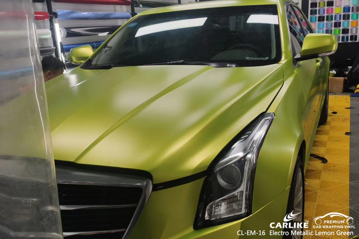CL-EM-16 electro metallic lemon green high gloss vinyl wrap for CADILLAC Kastamonu Turkey