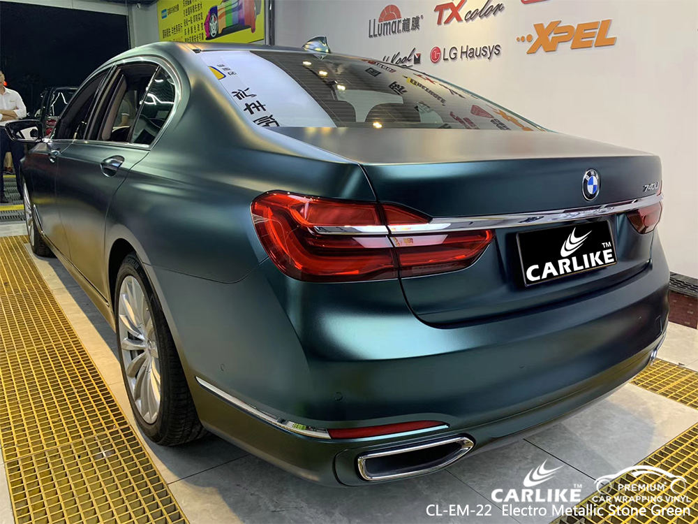 CL-EM-22 electro metallic stone green vinyl matte car wrap for BMW Hatay Turkey