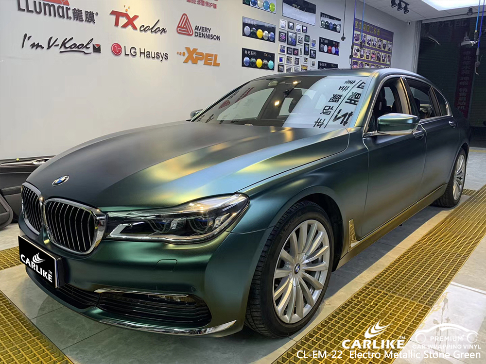 CL-EM-22 electro metallic stone green vinyl matte car wrap for BMW Hatay Turkey