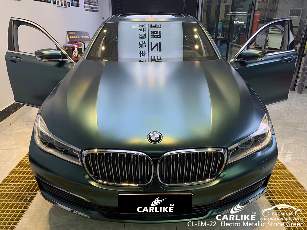 CL-EM-22 electro metallic stone green vinyl matte car wrap for BMW Hatay Turkey