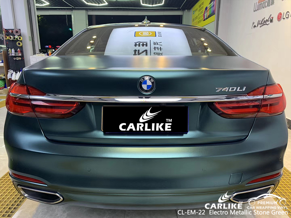 CL-EM-22 electro metallic stone green vinyl matte car wrap for BMW Hatay Turkey