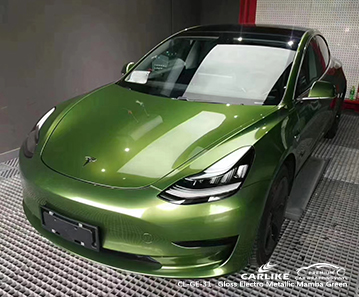 CL-GE-31 TESLA Amasya Türkiye için parlak elektro metalik mamba yeşil araba sargısı