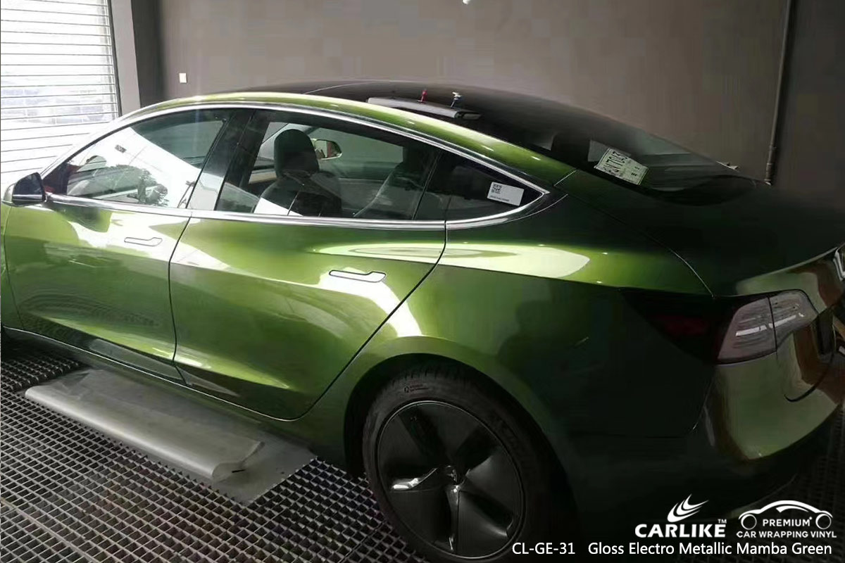 CL-GE-31 gloss electro metallic mamba green car wrap gloss for TESLA Amasya Turkey