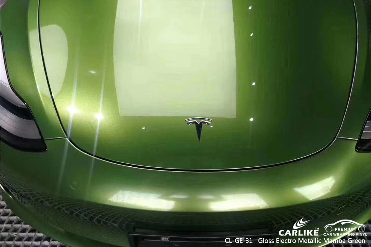 CL-GE-31 gloss electro metallic mamba green car wrap gloss for TESLA Amasya Turkey