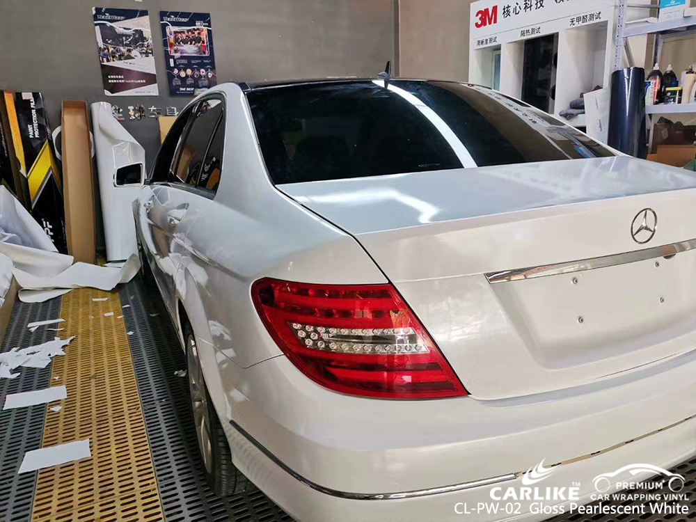 CL-PW-02 gloss pearlescent white vinyl wrap gloss for MERCEDES-BENZ Elazig Turkey