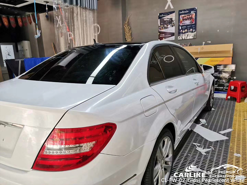 CL-PW-02 gloss pearlescent white vinyl wrap gloss for MERCEDES-BENZ Elazig Turkey
