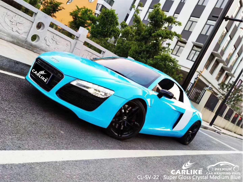 CL-SV-22 super gloss crystal medium blue vinyl material suppliers for AUDI Canakkale Turkey
