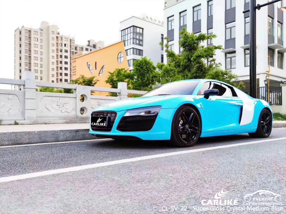 CL-SV-22 super gloss crystal medium blue vinyl material suppliers for AUDI Canakkale Turkey