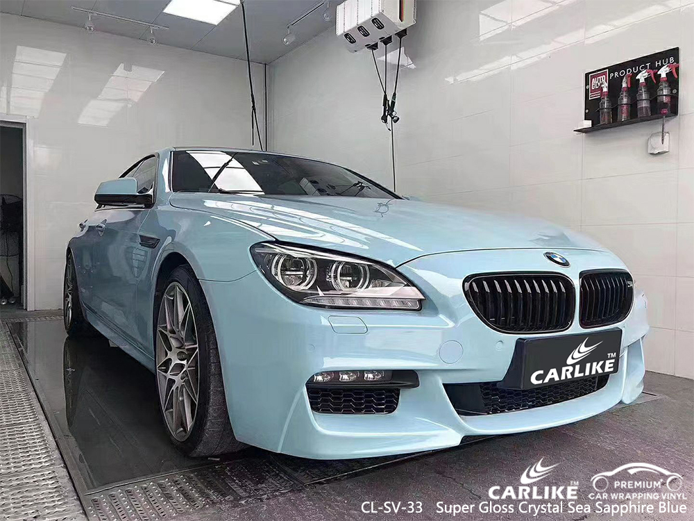 CL-SV-33 super gloss crystal sea sapphire blue car wrapping for BMW Corum Turkey