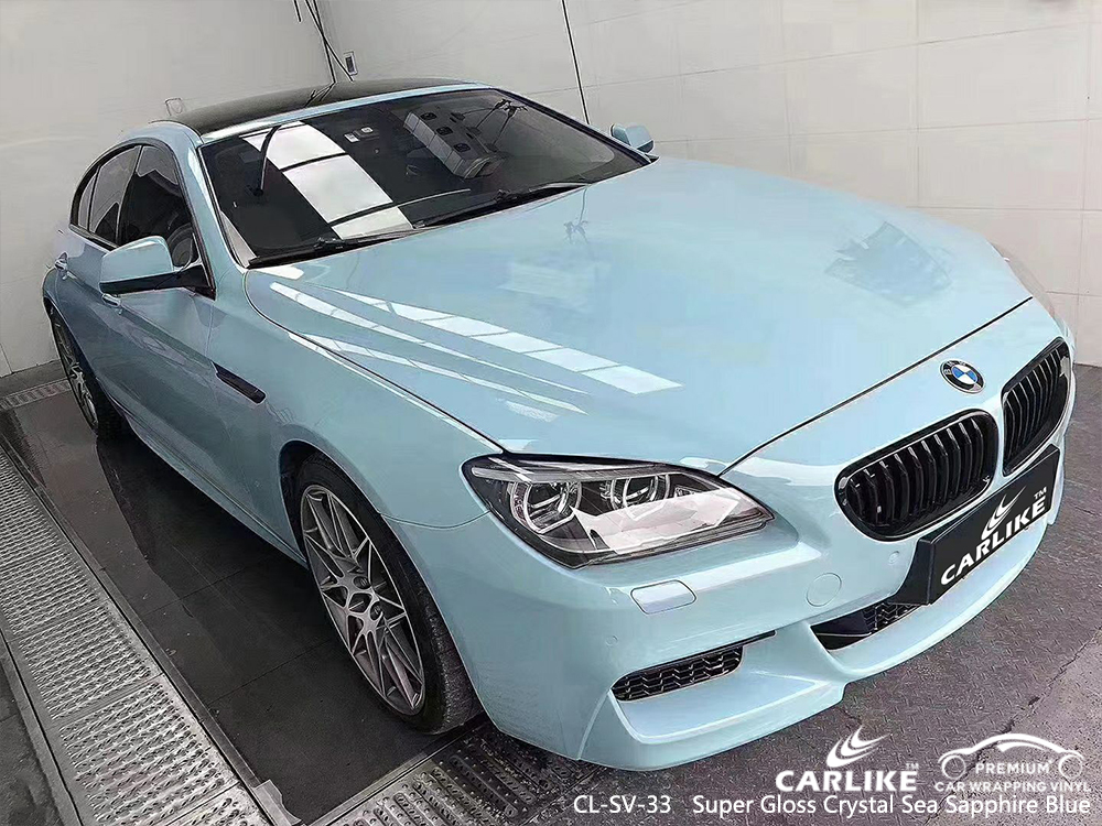 CL-SV-33 super gloss crystal sea sapphire blue car wrapping for BMW Corum Turkey