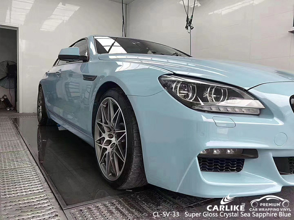 CL-SV-33 super gloss crystal sea sapphire blue car wrapping for BMW Corum Turkey