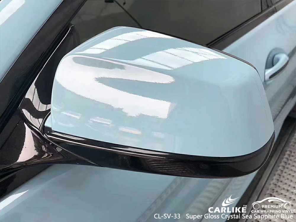CL-SV-33 super gloss crystal sea sapphire blue car wrapping for BMW Corum Turkey
