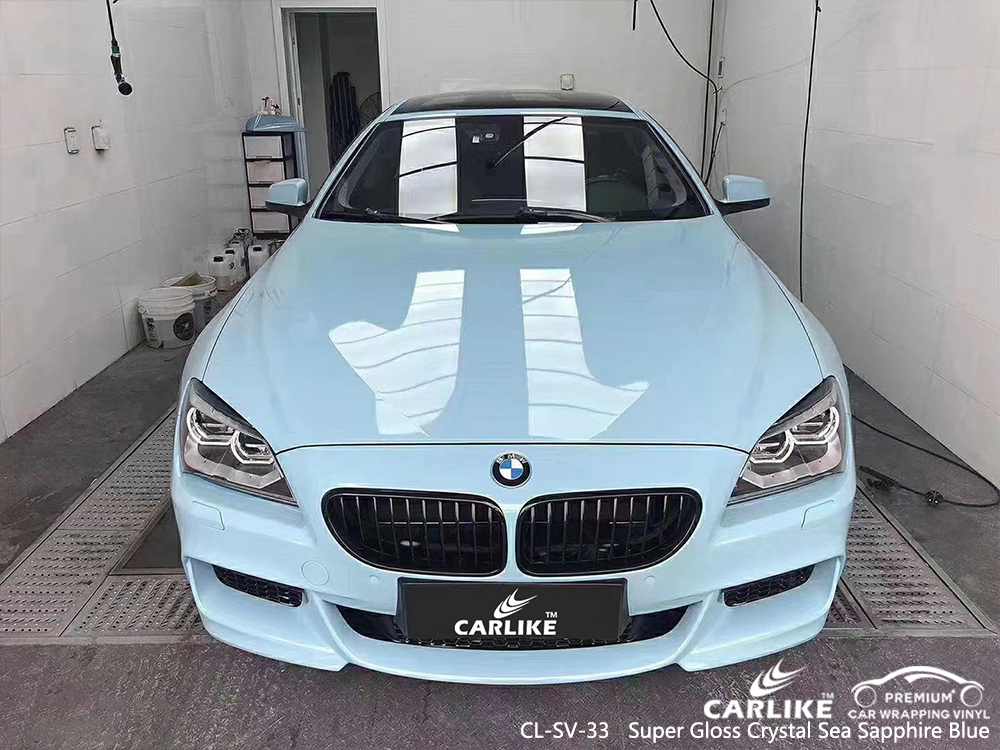 CL-SV-33 super gloss crystal sea sapphire blue car wrapping for BMW Corum Turkey