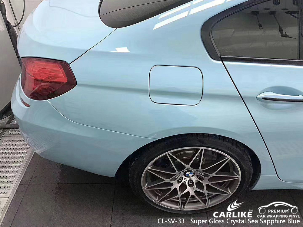 CL-SV-33 super gloss crystal sea sapphire blue car wrapping for BMW Corum Turkey