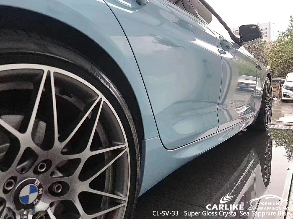 CL-SV-33 super gloss crystal sea sapphire blue car wrapping for BMW Corum Turkey