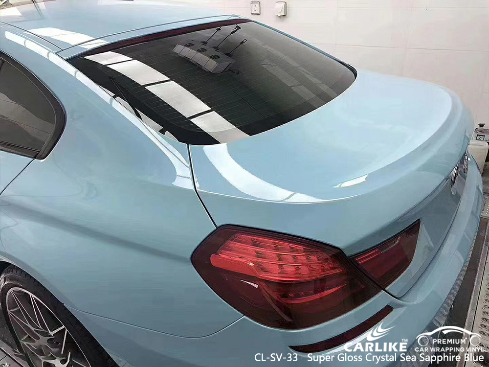 CL-SV-33 super gloss crystal sea sapphire blue car wrapping for BMW Corum Turkey