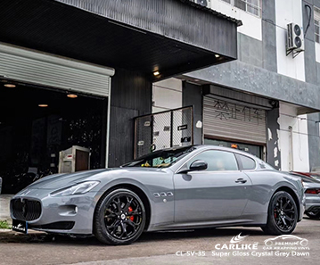 CL-SV-35 super gloss crystal grey dawn vinyl wrap gloss for MASERATI