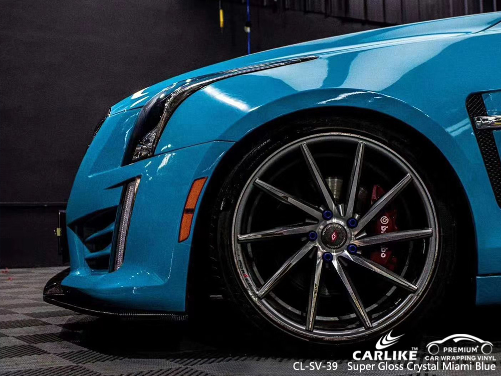 CL-SV-39 super gloss crystal miami blue carbon fibre vinyl wrap for bikes for CADILLAC Kirklareli Turkey
