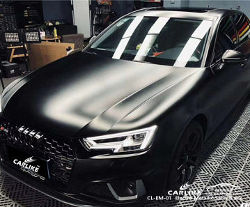 Envoltura de vinilo negro satinado electro metálico CL-EM-01 para AUDI