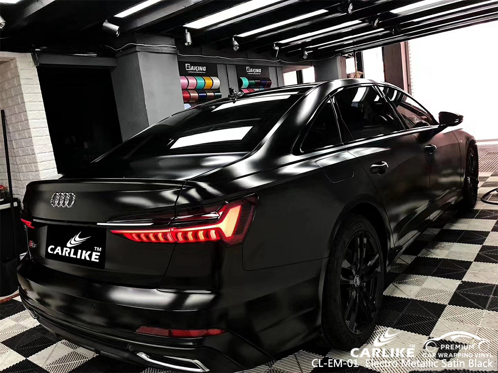 CL-EM-01 electro metallic satin black body wrap car supplier for AUDI Gumushane Turkey