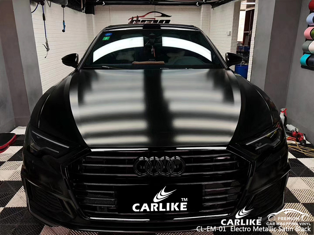 CL-EM-01 electro metallic satin black body wrap car supplier for AUDI Gumushane Turkey
