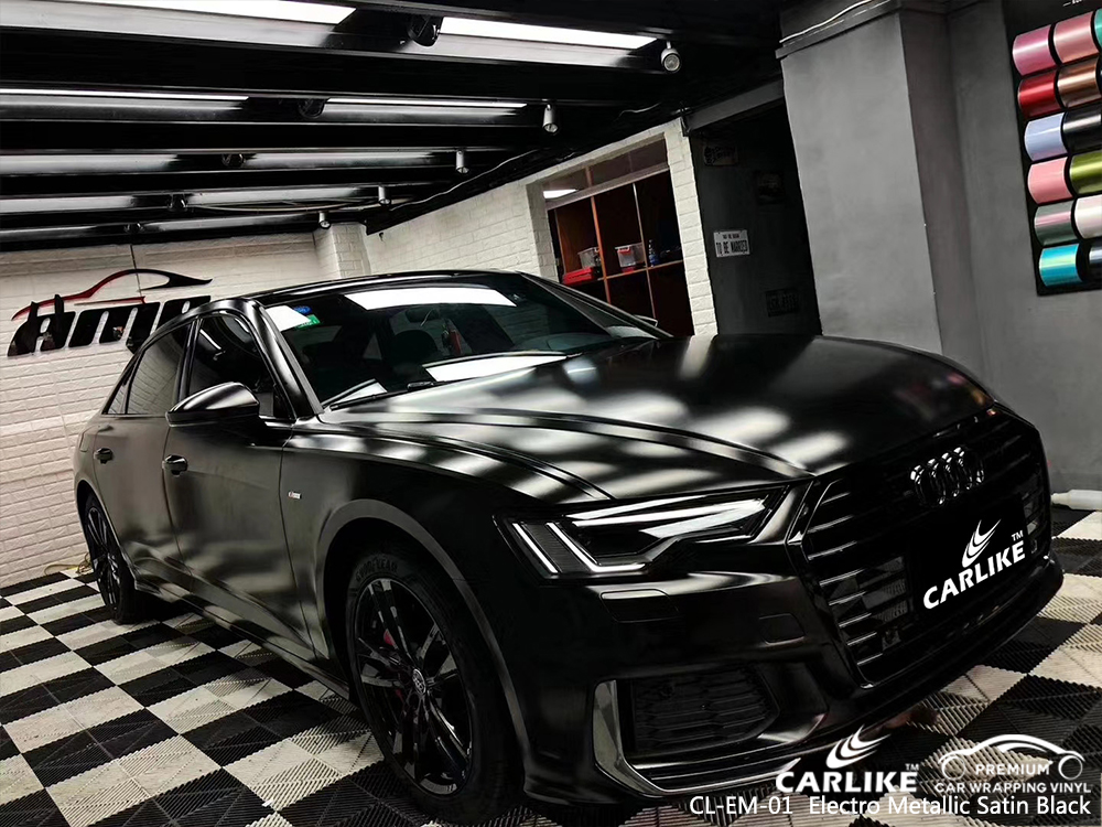 CL-EM-01 electro metallic satin black body wrap car supplier for AUDI Gumushane Turkey