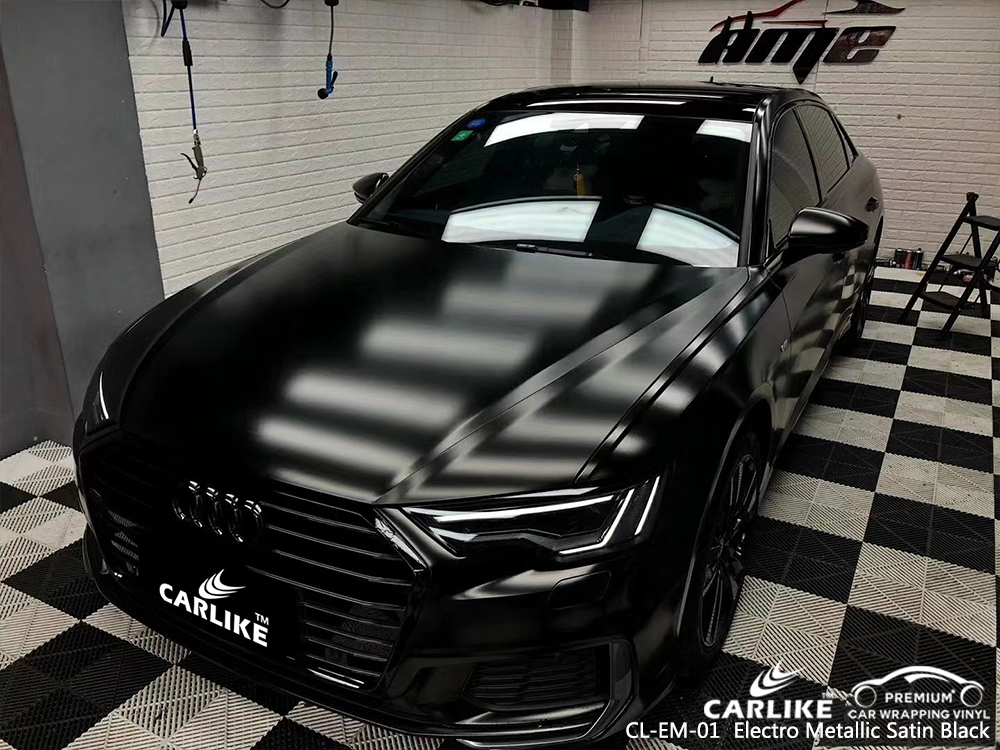 CL-EM-01 electro metallic satin black body wrap car supplier for AUDI Gumushane Turkey